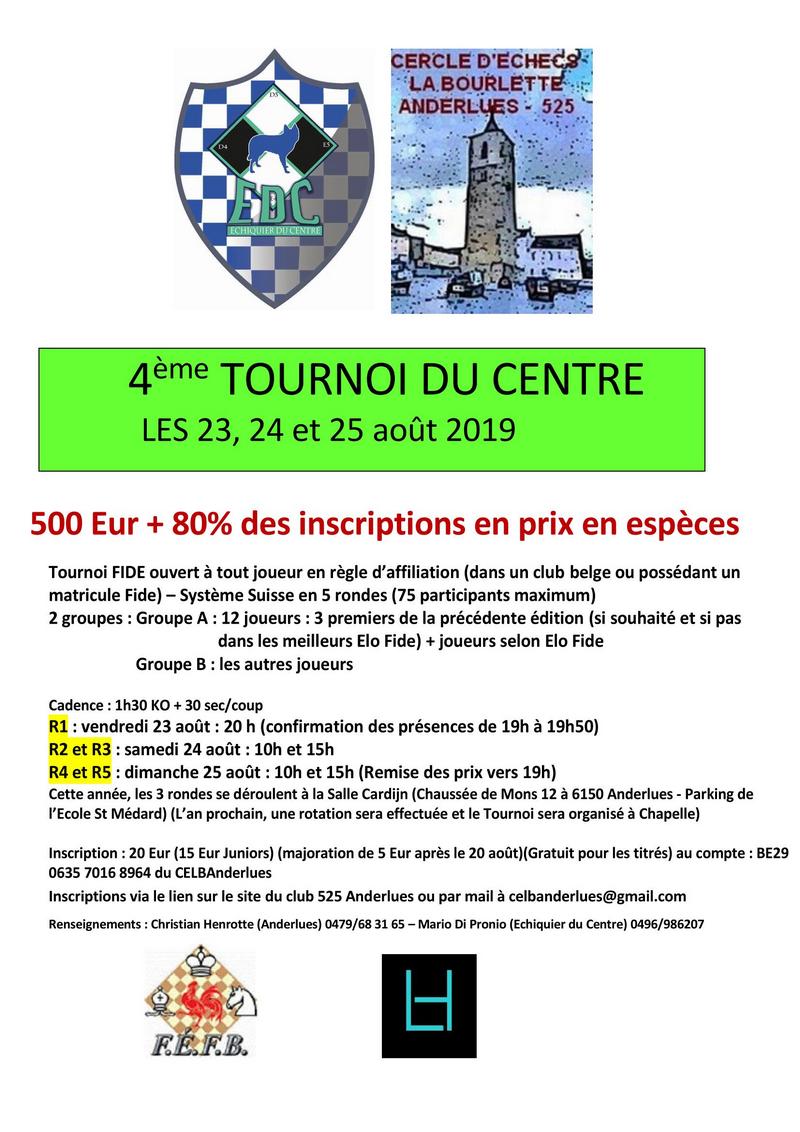Affiche 2019 Tournoi du Centre 2019